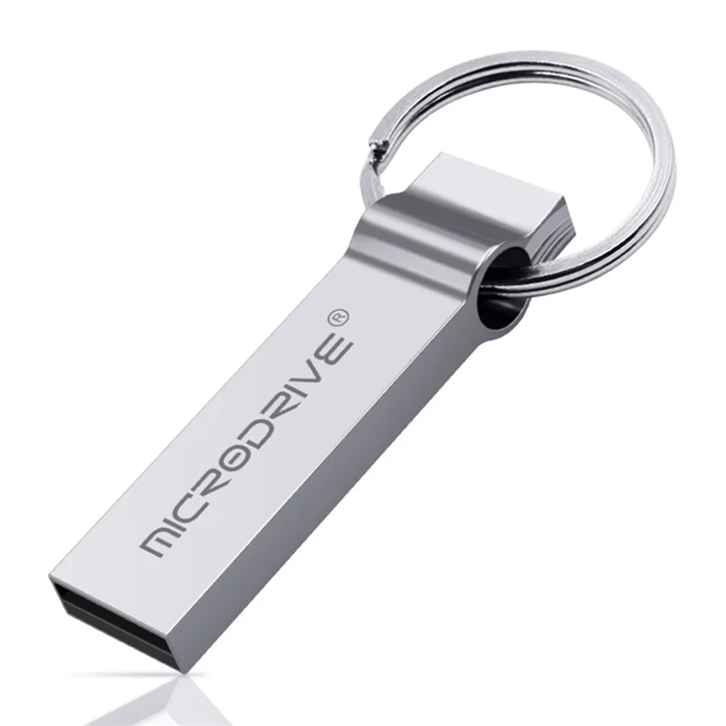 MICRODRIVE 8GB Metal Memory Stick Waterproof USB 2.0 Flash Drive - Silver