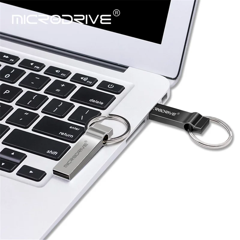 MICRODRIVE 8GB Metal Memory Stick Waterproof USB 2.0 Flash Drive - Silver