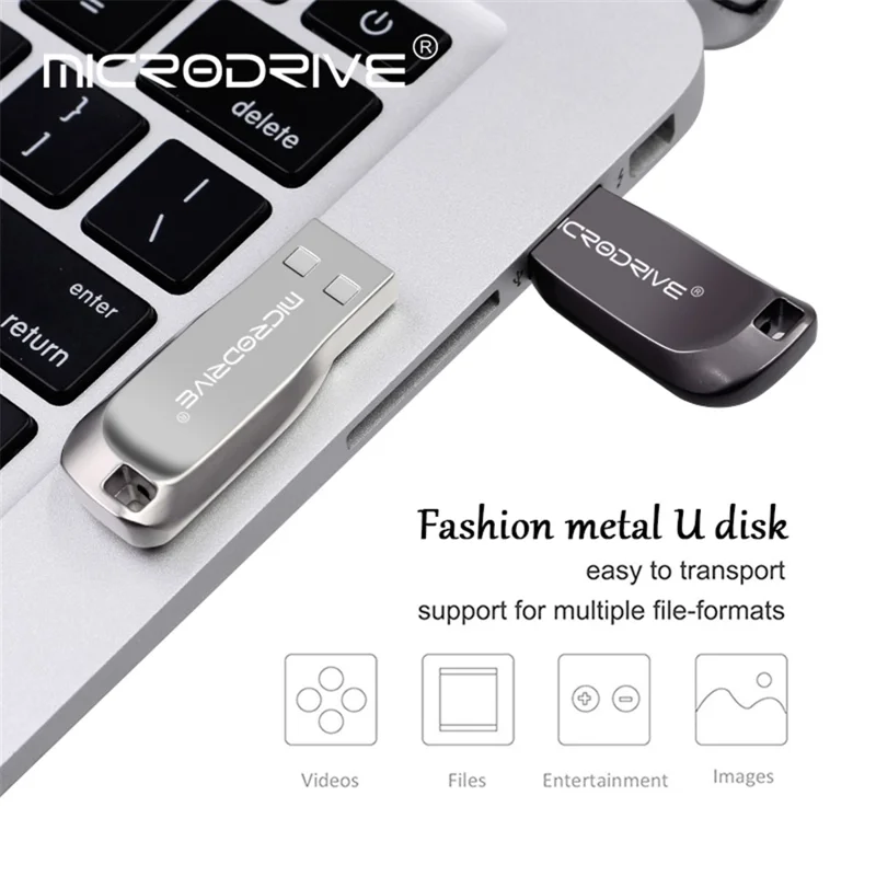 MICRODRIVE CZ50 32GB Waterproof USB 2.0 Flash Drive U Disk Data Thumb Stick - Silver