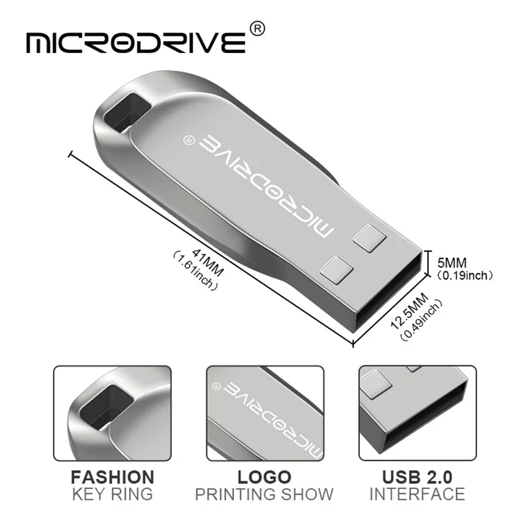 MICRODRIVE CZ50 128GB Data Memory U Disk USB 2.0 Flash Drive - Argento