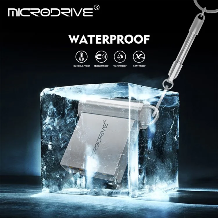 Microdrive 4GB USB 2.0 Mini Unidad Flash de Metal Con Gancho - Gris