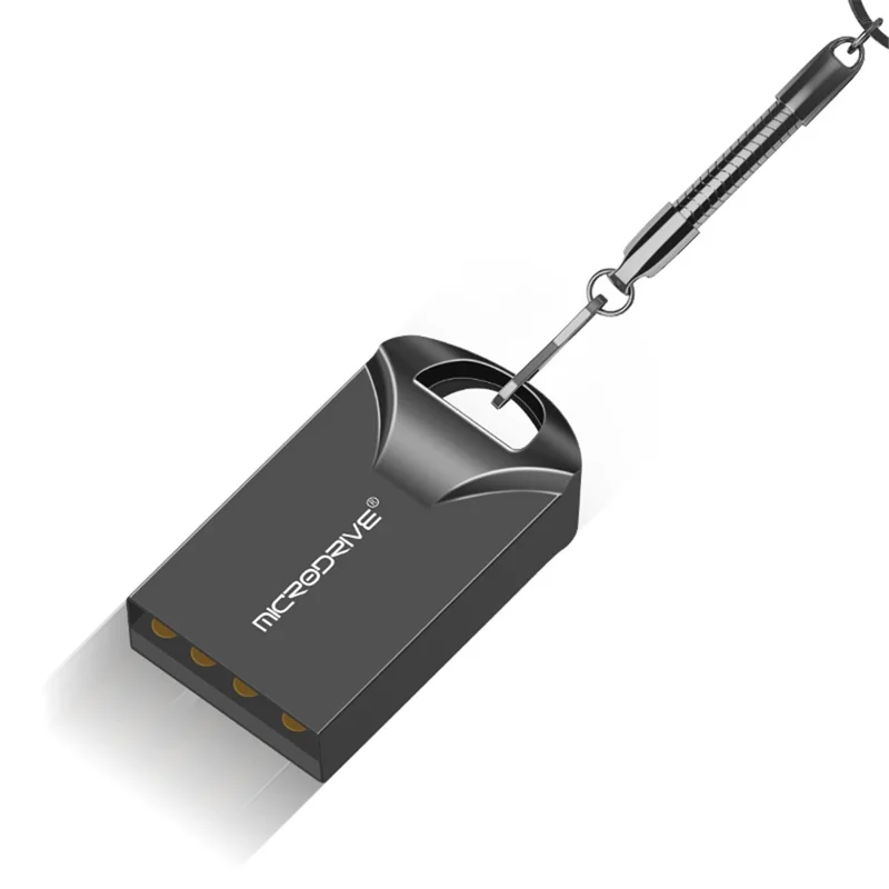 MICRODRIVE Mini Metal U-Disk Portable USB 2.0 8GB Flash Drive - Black