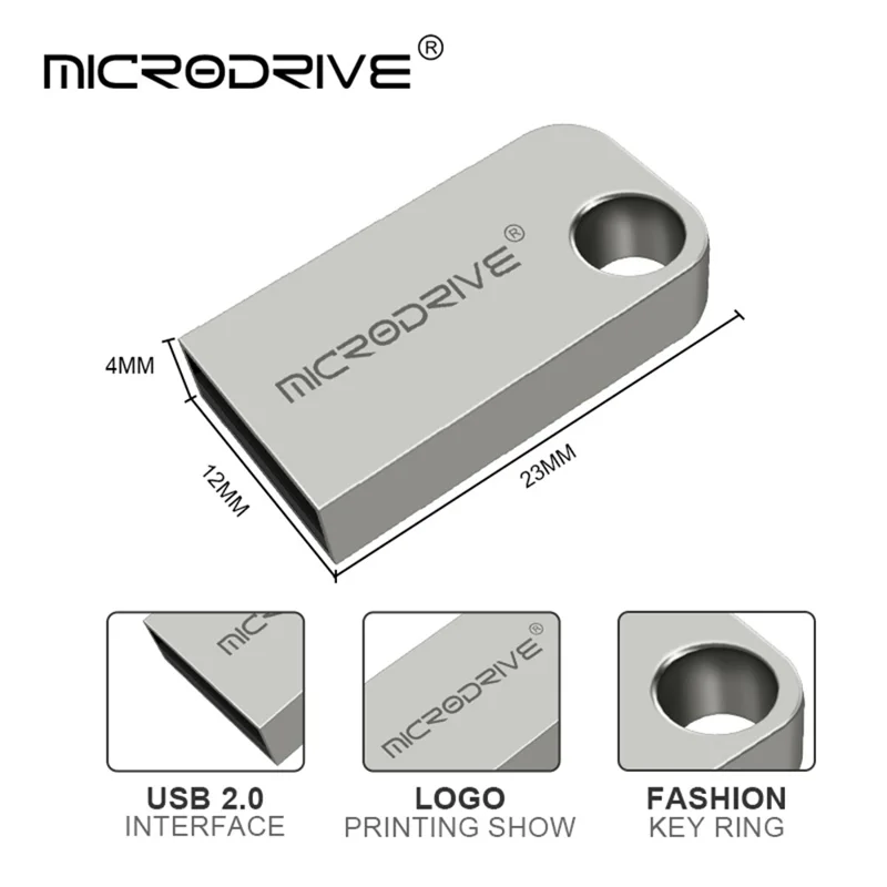 MICRODRIVE 16G Unità flash USB in metallo Stick Laptop USB 2.0 Flash Drive