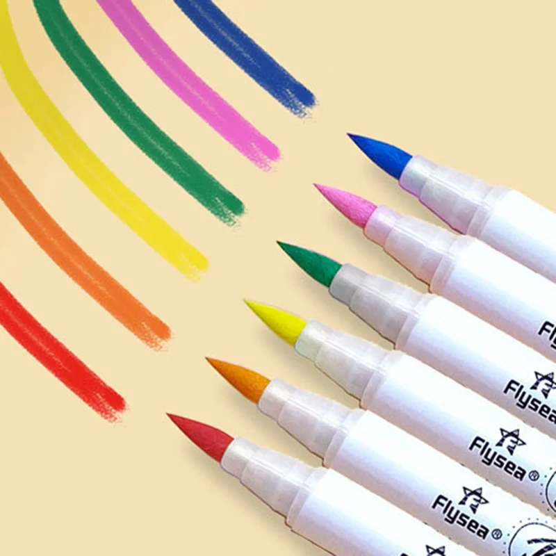 FLYSEA FS-2BR 18Pcs / Box Water Based Marker Paint Pens Soft Tip Color Acrylic Paint Pens