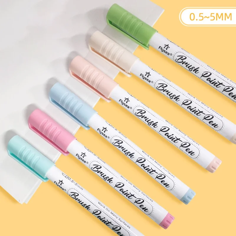 FLYSEA FS-2BR 18Pcs / Box Water Based Marker Paint Pens Soft Tip Color Acrylic Paint Pens