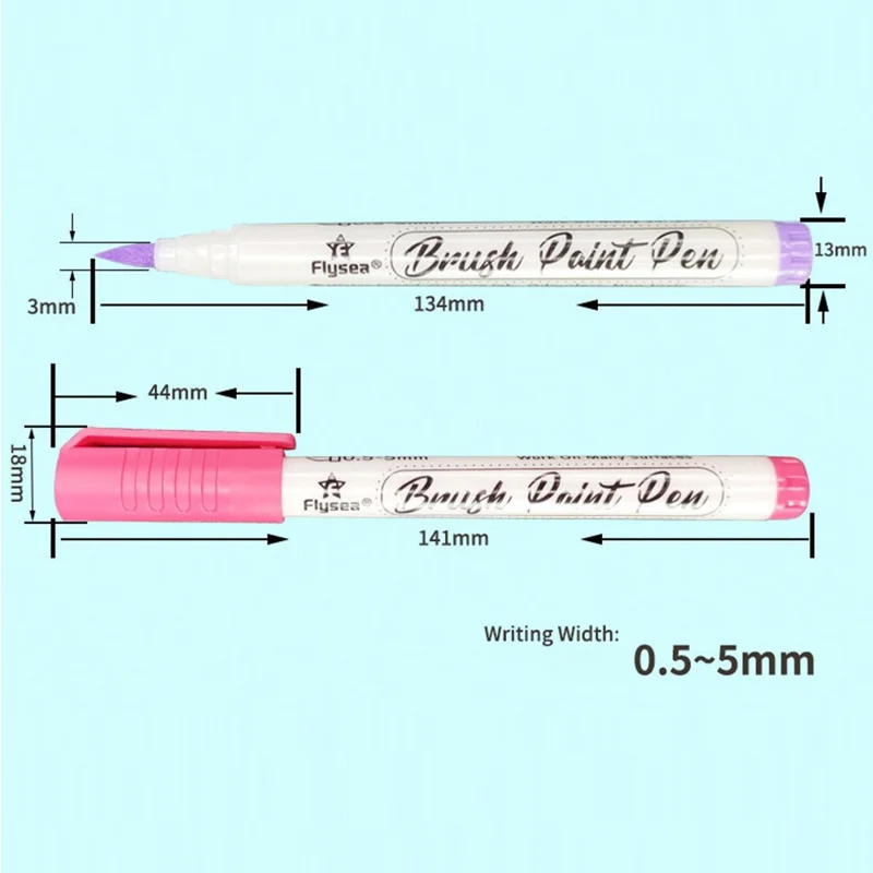 FLYSEA FS-2BR 18Pcs / Box Water Based Marker Paint Pens Soft Tip Color Acrylic Paint Pens