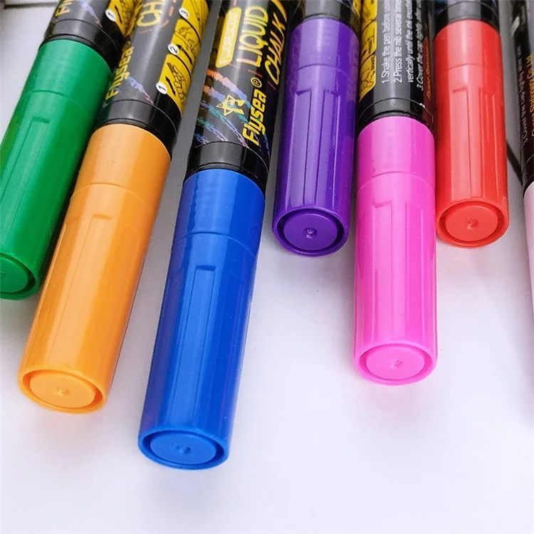 Flysea FS-63 8pcs Pensas de Pintura Conjunto de Marcadores de Tiza Líquida Bolígrafos Pen Fluorescente 1 mm Tonta Extra Fina