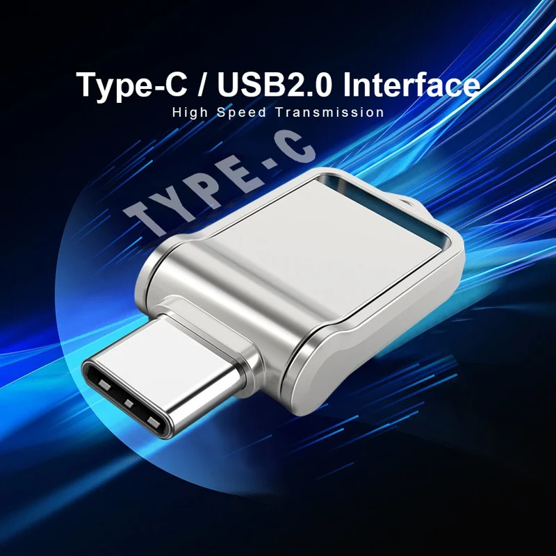 MICRODRIVE High Speed 32GB Flash Drive USB 2.0 / Type-C Mini Metal U-Disk - Silver