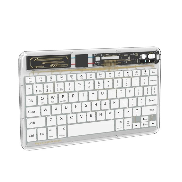 Benwis Ot-ckb-wh Teclado de Cristal Ultra Delgado Teclado Bluetooth de 78 Teclas Con Retroiluminación - Blanco