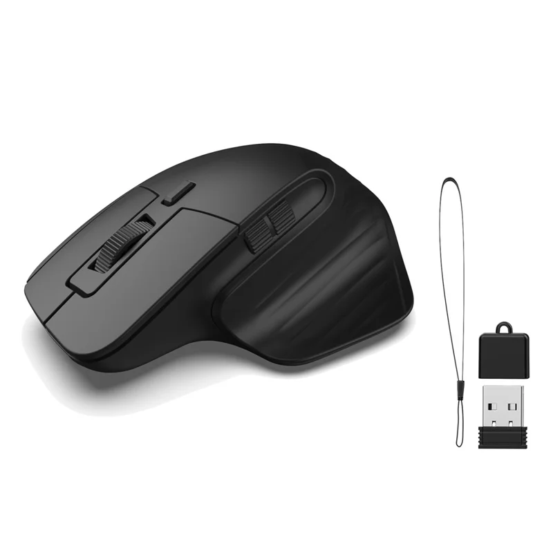 HXSJ T16 Wireless Bluetooth-compatible Mouse 2 Modes (Bluetooth-compatible + 2.4Ghz) 4800 DPI Silent Computer Mouse - Black