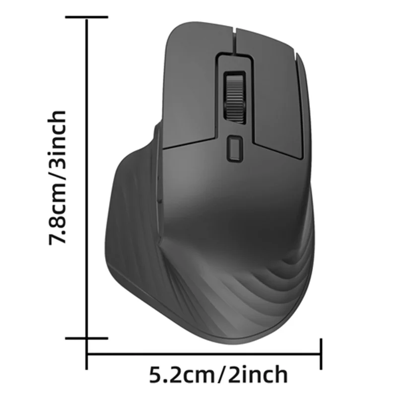 HXSJ T16 Wireless Bluetooth-compatible Mouse 2 Modes (Bluetooth-compatible + 2.4Ghz) 4800 DPI Silent Computer Mouse - Black