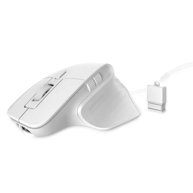 HXSJ T16 Wireless Bluetooth-compatible Mouse 2 Modes (Bluetooth-compatible + 2.4Ghz) 4800 DPI Silent Computer Mouse - White