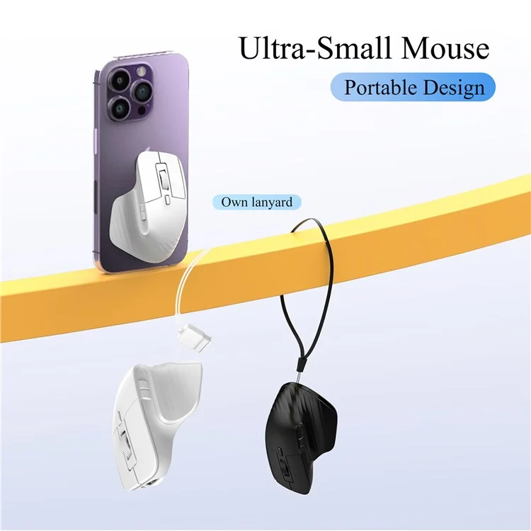 HXSJ T16 Wireless Bluetooth-compatible Mouse 2 Modes (Bluetooth-compatible + 2.4Ghz) 4800 DPI Silent Computer Mouse - White