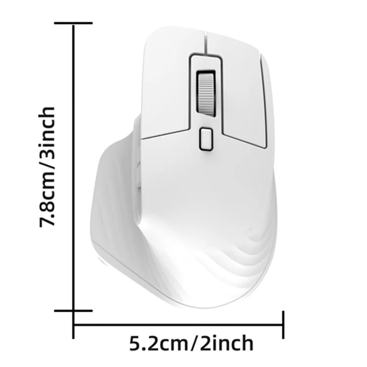 HXSJ T16 Wireless Bluetooth-compatible Mouse 2 Modes (Bluetooth-compatible + 2.4Ghz) 4800 DPI Silent Computer Mouse - White