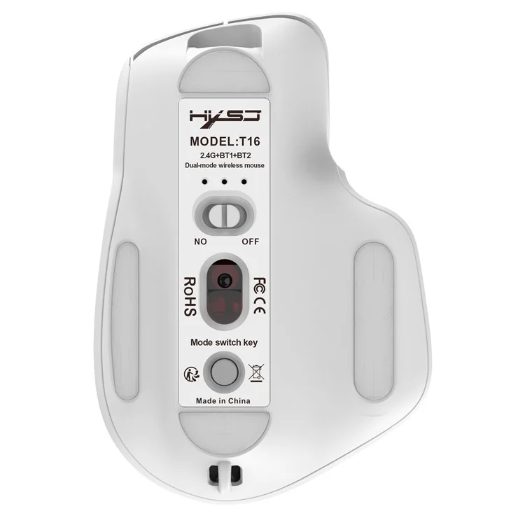HXSJ T16 Wireless Bluetooth-compatible Mouse 2 Modes (Bluetooth-compatible + 2.4Ghz) 4800 DPI Silent Computer Mouse - White