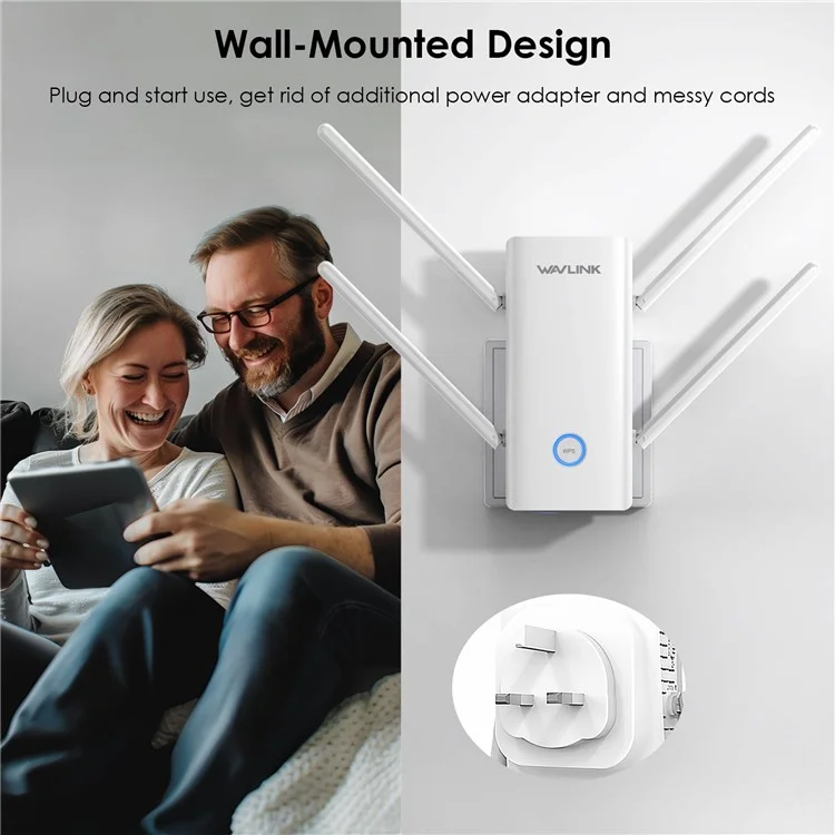WAVLINK AX3000 Répéteur Amplificateur de Signal WiFi 6 2,4 / 5 GHz - Prise AU