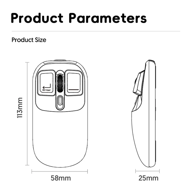 M533 2.4G+Bluetooth zgodny z 5.0, dwumodowy przezroczysty bezprzewodowy mysz RGB - Biały