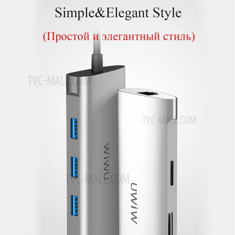 WIWU Alpha A631 6 in 1 USB-C Hub Type-C to 3xUSB3.0+SD Card+Micro SD ...