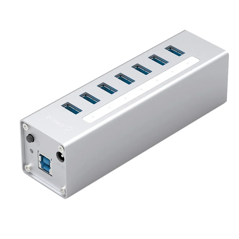 ORICO A3H7-SV Aluminum Alloy 7 Port USB3.0 Hub - Silver/AU Plug