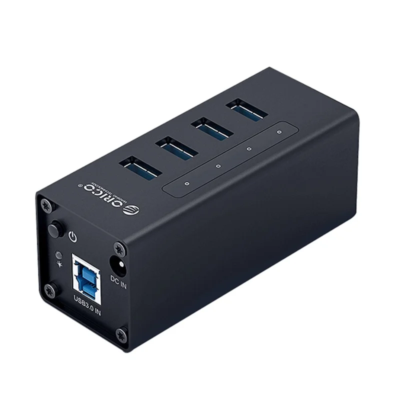 ORICO A3H4-SV Aluminum Alloy 4 Port USB3.0 HUB - Black/AU Plug