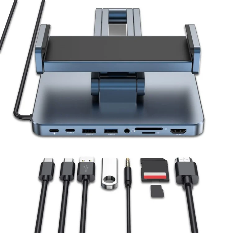 WIWU AH801 per iPad da 13 pollici Supporto per tablet in lega di alluminio pieghevole con hub USB