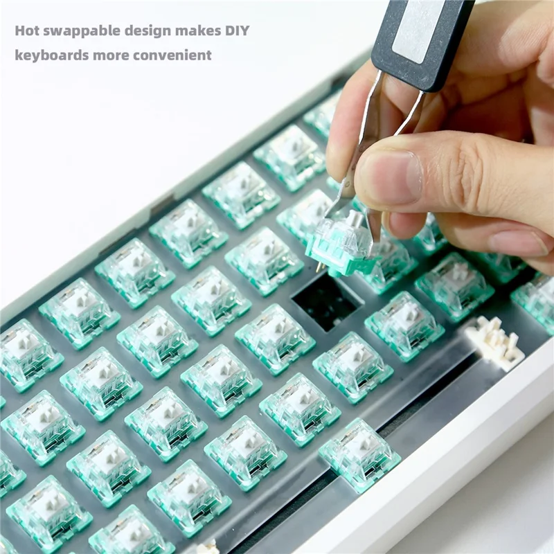 GMK61 Hot-Swappable RGB Wireless+USB Wired+Bluetooth-compatible Mechanical Keyboard Kit - Black