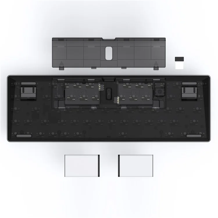 MAG68 Hot-Swappable Bluetooth+USB Wired+2.4G Wireless Mechanical Keyboard Kit with 68 Keys - White