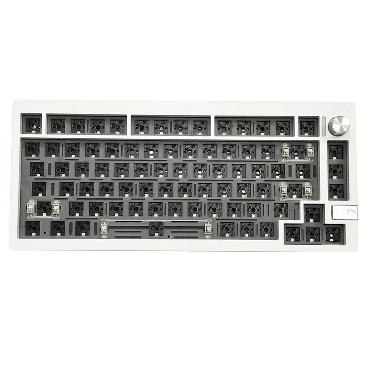 LMK81 RGB Backlight Wireless+USB Wired+Bluetooth-compatible Mechanical Keyboard Kit with Volume Knob
