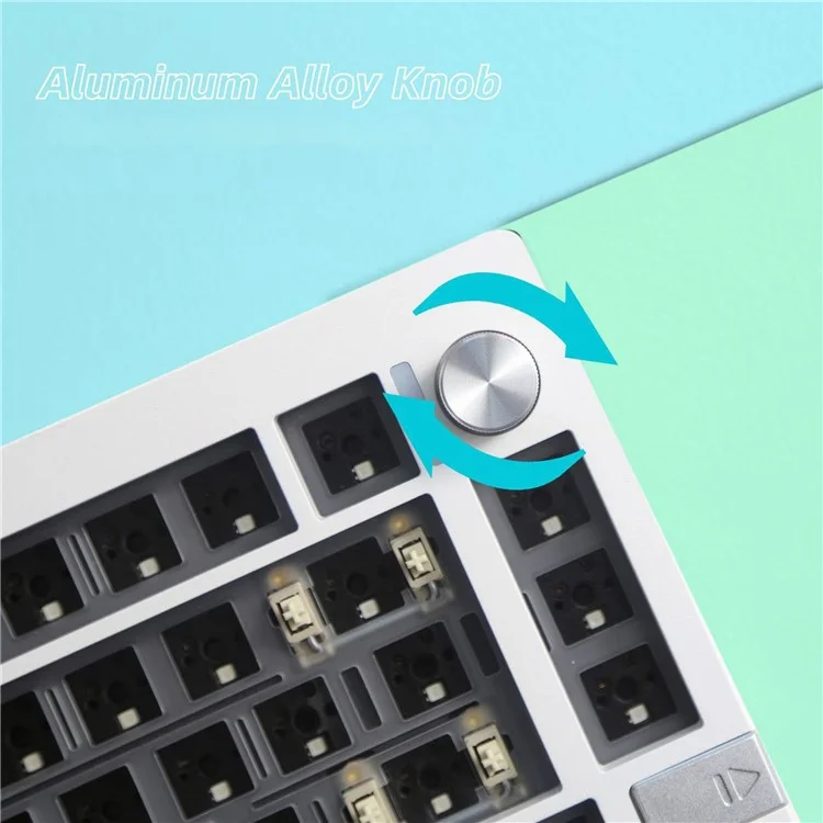 LMK81 RGB Backlight Wireless+USB Wired+Bluetooth-compatible Mechanical Keyboard Kit with Volume Knob