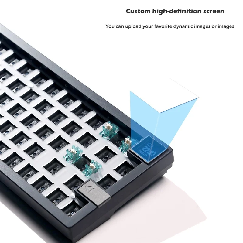 GMK67-S Hot Swappable Wireless+Wired+Bluetooth-compatible Keyboard Kit with Screen, RGB Backlight - White