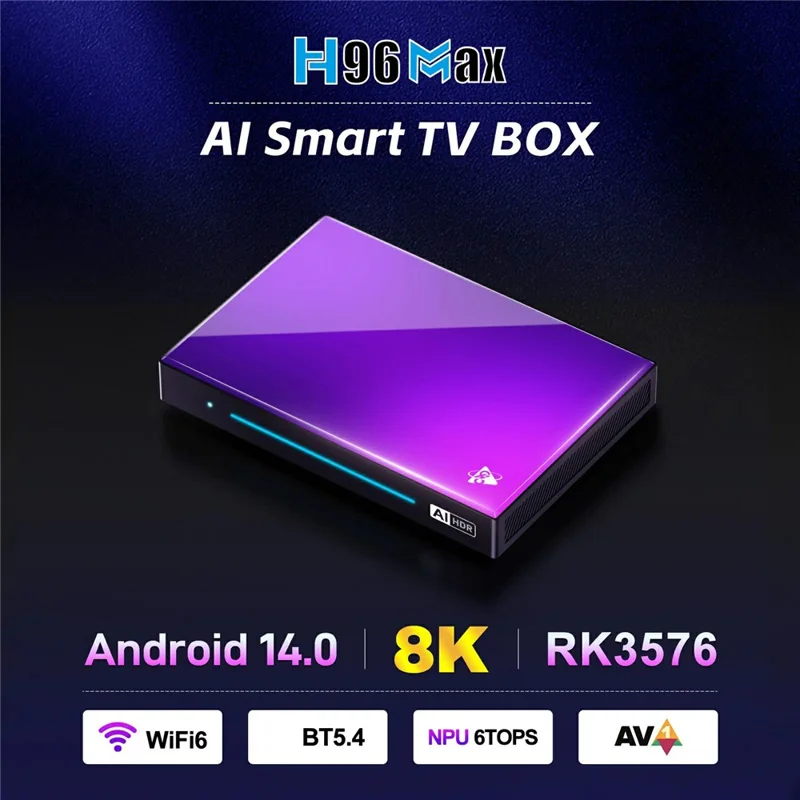 H96 Max M9 Set Top Box Android 14.0 8GB RAM 128GB ROM WiFi6 1000M LAN BT5.4 TV Box - EU Plug