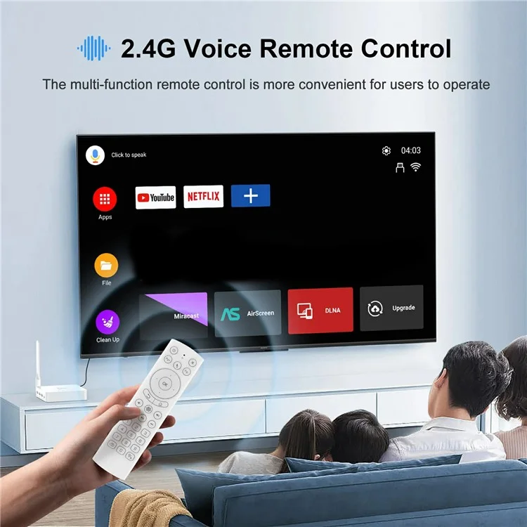 H96 Max M12 8K Ultra HD Android TV Box 4GB RAM 32GB ROM WiFi6 BT5.4 Media Player - US Plug