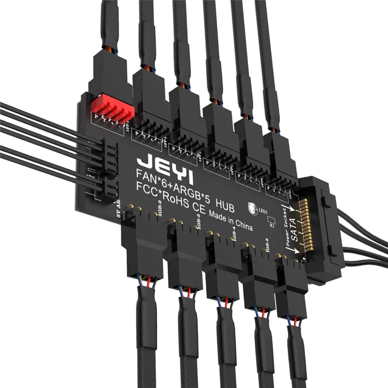 Carte mère PC JEYI 4 broches Moyeu de ventilateur de contrôle de la vitesse ajustable PWM Alimenté par SATA