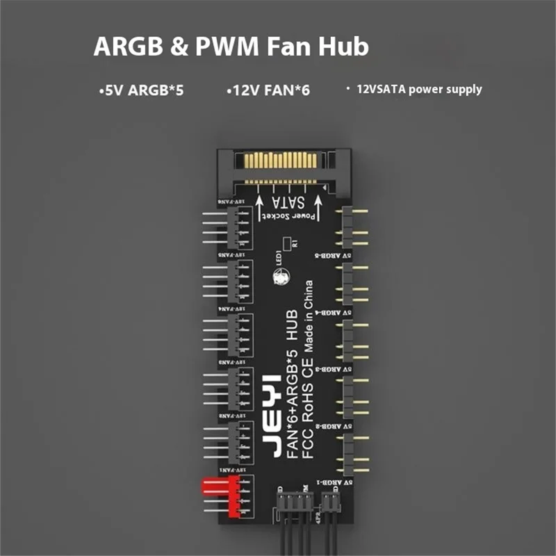 Carte mère PC JEYI 4 broches Moyeu de ventilateur de contrôle de la vitesse ajustable PWM Alimenté par SATA