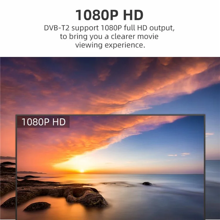 H265 DVB-T2 U-005 512MB 10Bit Smart Home TV Set-Top Box 1080P HD WiFi Media Player - Enchufe de EE. UU.