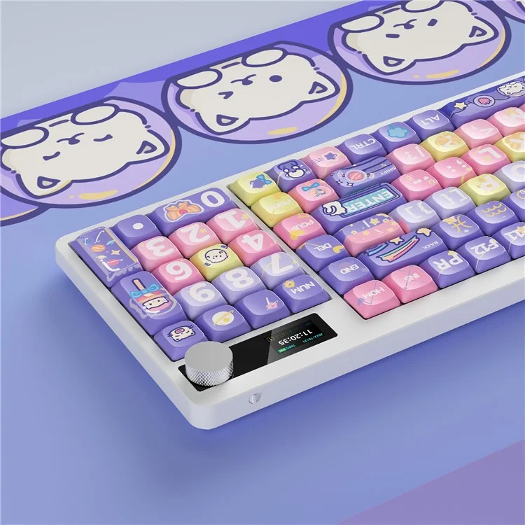 IBLANCOD YK100 Bluetooth-compatible / Wired / 2.4G Wireless Keyboard RGB Backlit 101-Key Mechanical Keyboard with Display Screen - Candy Planet