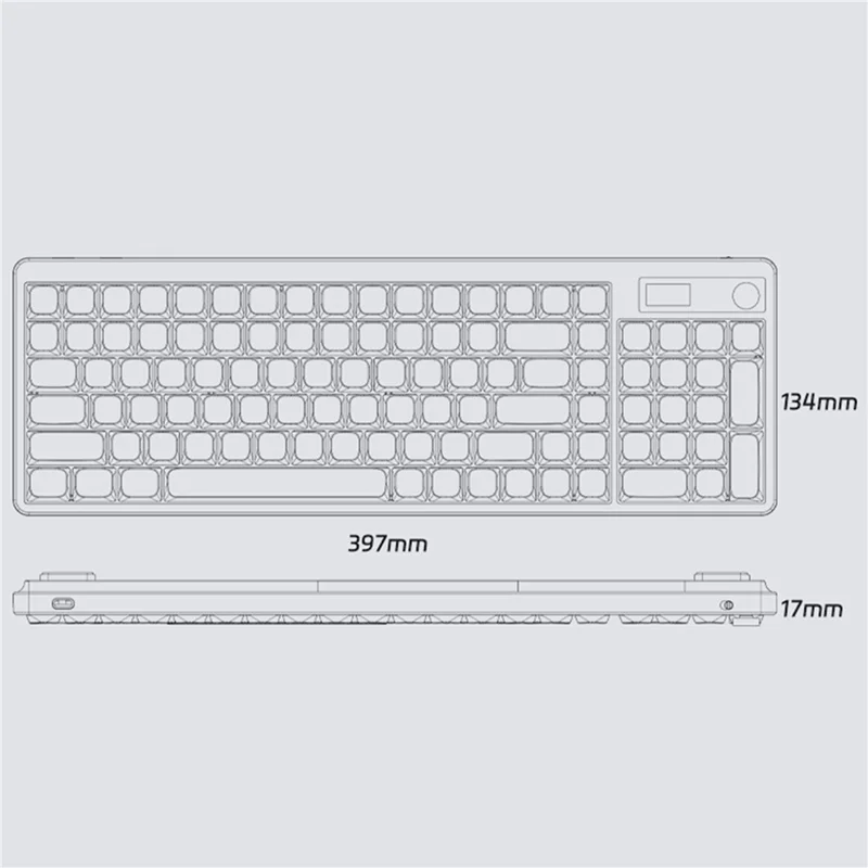 IBLANCOD YK100 Bluetooth-compatible / Wired / 2.4G Wireless Keyboard RGB Backlit 101-Key Mechanical Keyboard with Display Screen - Candy Planet