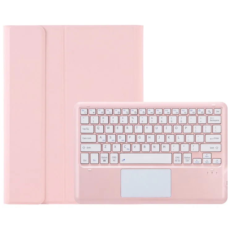 AM24-A For Lenovo Tab P12 Keyboard with Touchpad + Ultra-Thin Leather Tablet Cover - Pink
