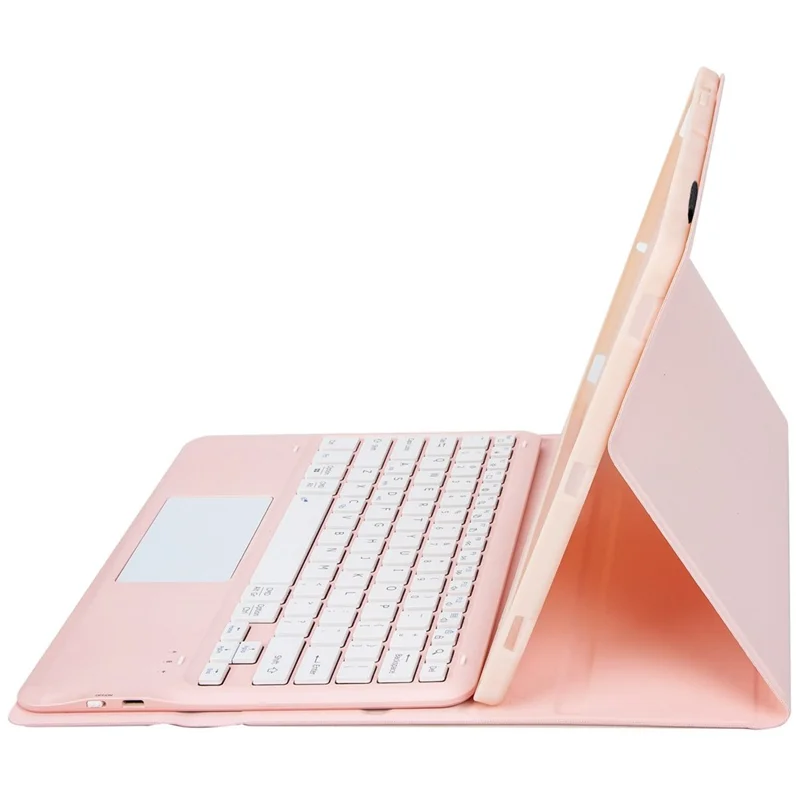 AM24-A For Lenovo Tab P12 Keyboard with Touchpad + Ultra-Thin Leather Tablet Cover - Pink
