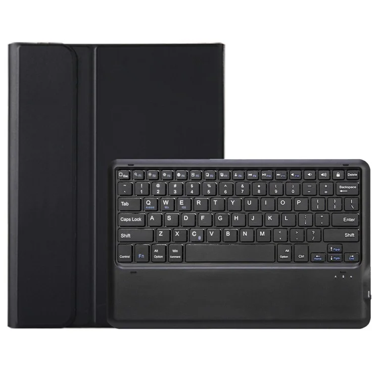 AM24 Para Lenovo Tab P12 Tapa de Soporte de Tableta de Cuero Ultra Delgado + Teclado Bluetooth - Negro