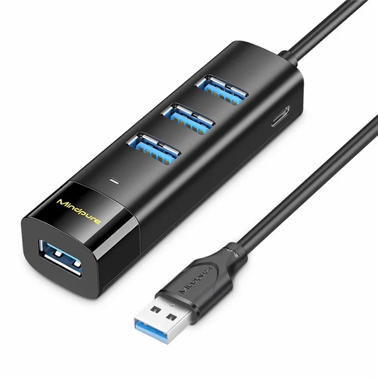 MINDPURE US022 1.5m USB-A a USB 3.0 4-Port Hub Estación de acoplamiento para computadora portátil de transferencia de datos de alta velocidad