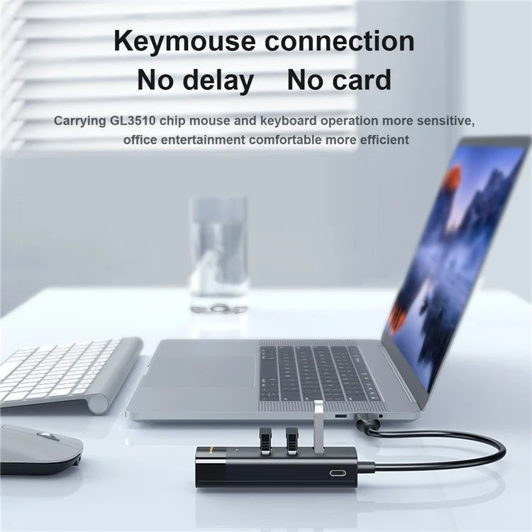 MINDPURE US022 1.5m USB-A a USB 3.0 4-Port Hub Estación de acoplamiento para computadora portátil de transferencia de datos de alta velocidad