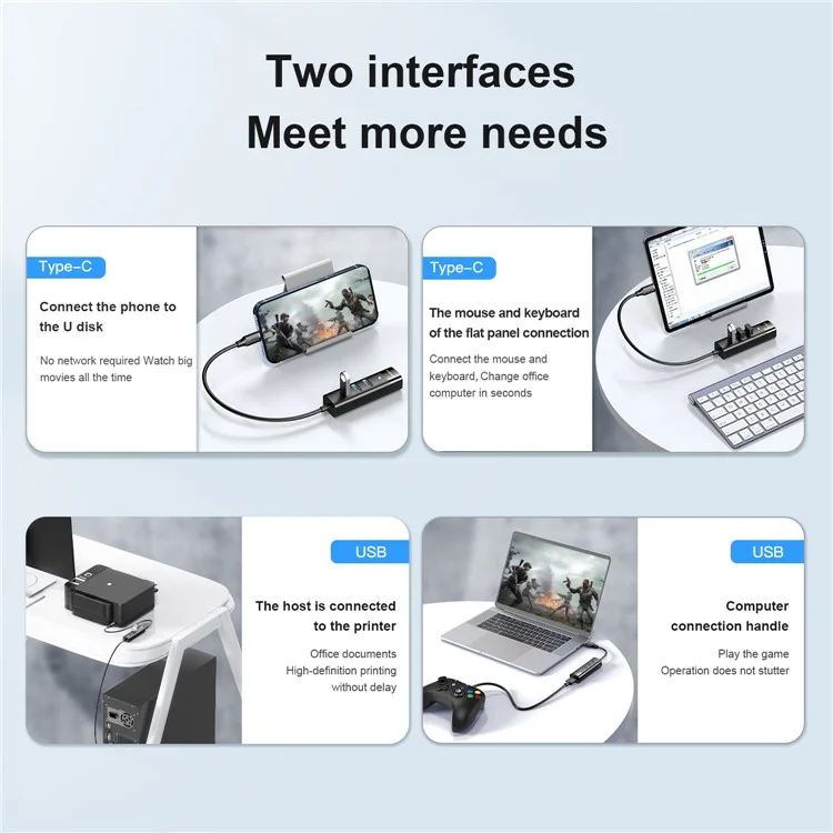 MINDPURE US022 1.5m USB-A a USB 3.0 4-Port Hub Estación de acoplamiento para computadora portátil de transferencia de datos de alta velocidad