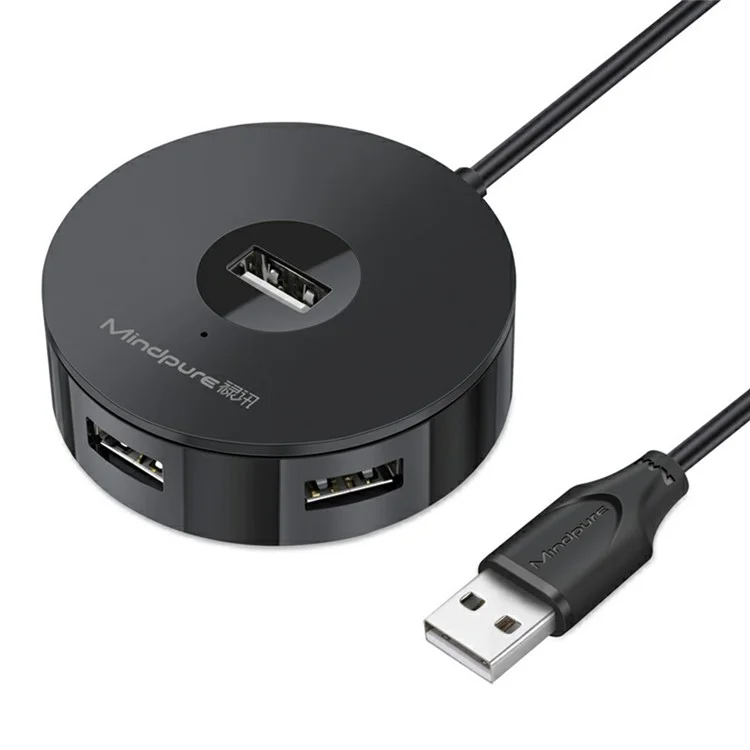 Mindpure US018 1,5m USB à 4 X USB2.0 Adaptateur USB Hub Station D'amarrage USB2.0 - Noir