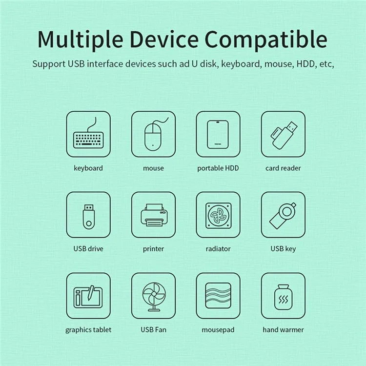Mindpure US018 0,3m USB à 4 X USB2.0 Adaptateur USB Station D'amarrage USB2.0 - Noir