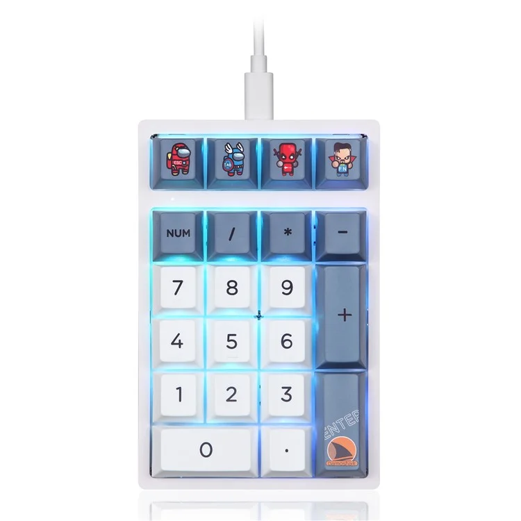 DARMOSHARK K3QMK USB Wired 21 Keys Numeric Keypad Mini Portable RGB Backlight Mechanical Gaming Number Pad  Programmable for Computers