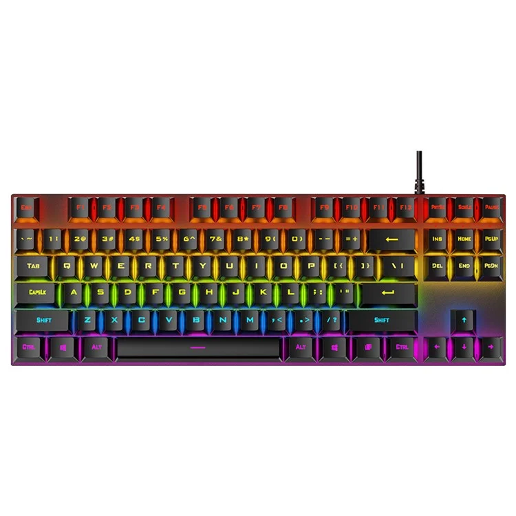 Клавиатура с подсветкой T-WOLF T18 USB Wired с 87 клавишами для компьютерных игр