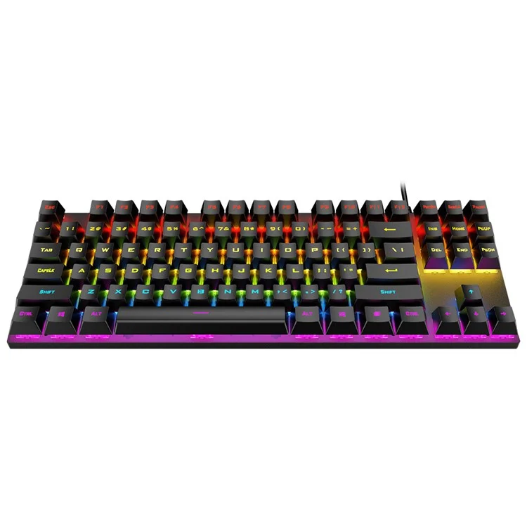 Клавиатура с подсветкой T-WOLF T18 USB Wired с 87 клавишами для компьютерных игр