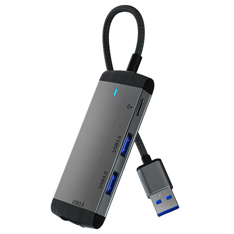 Adaptador de computador portátil MH376 4 em 1 com hub USB USB para 3xUSB3.0 + Porta de Áudio Tipo-C