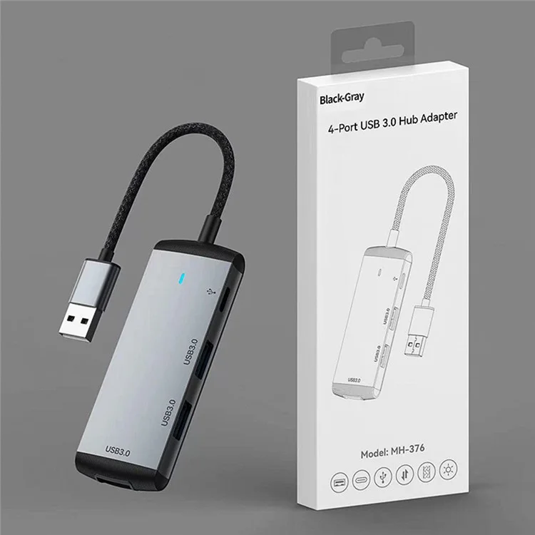 Adaptador de computador portátil MH376 4 em 1 com hub USB USB para 3xUSB3.0 + Porta de Áudio Tipo-C